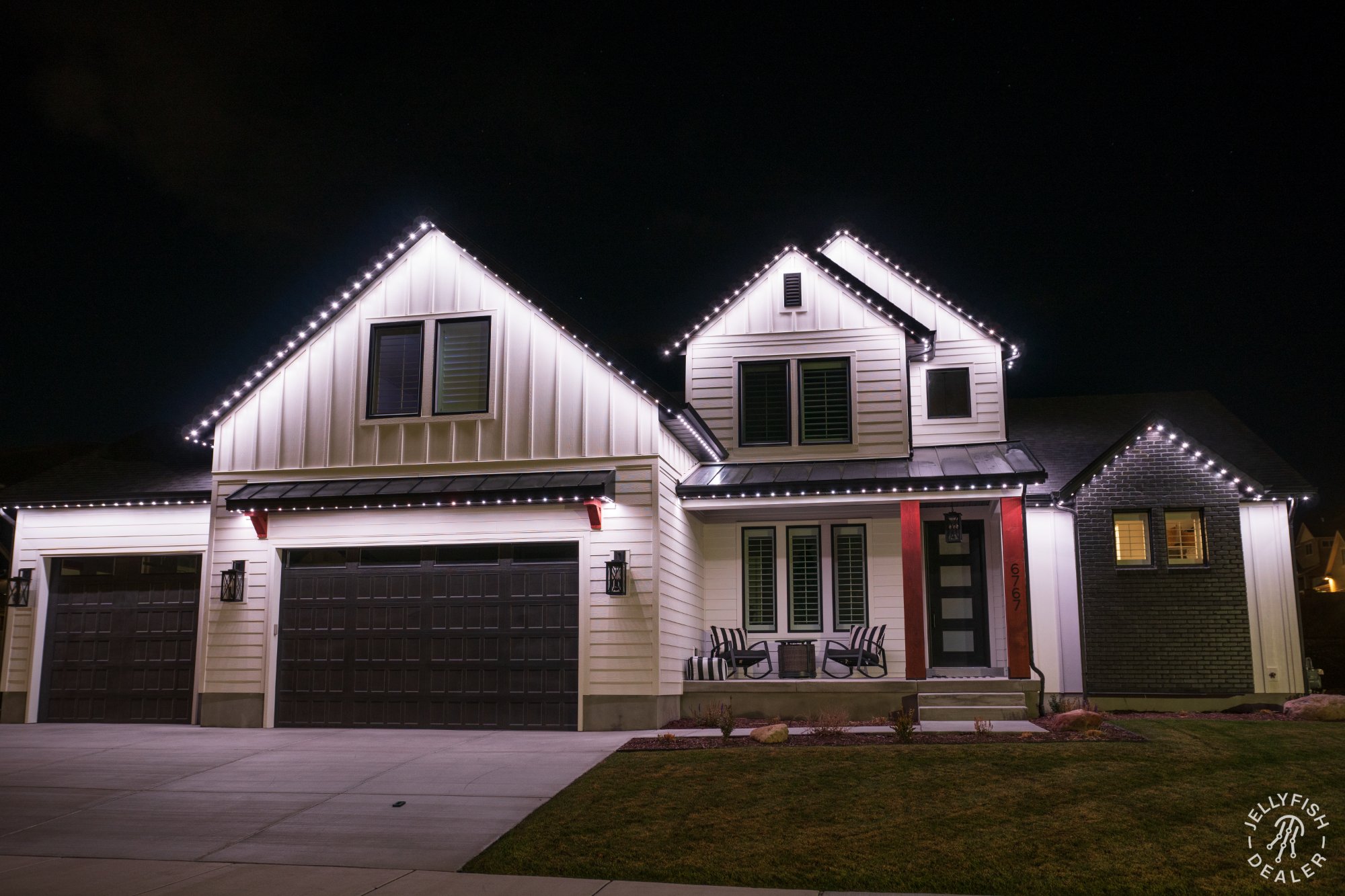 Modern home with warm white perimeter lighting